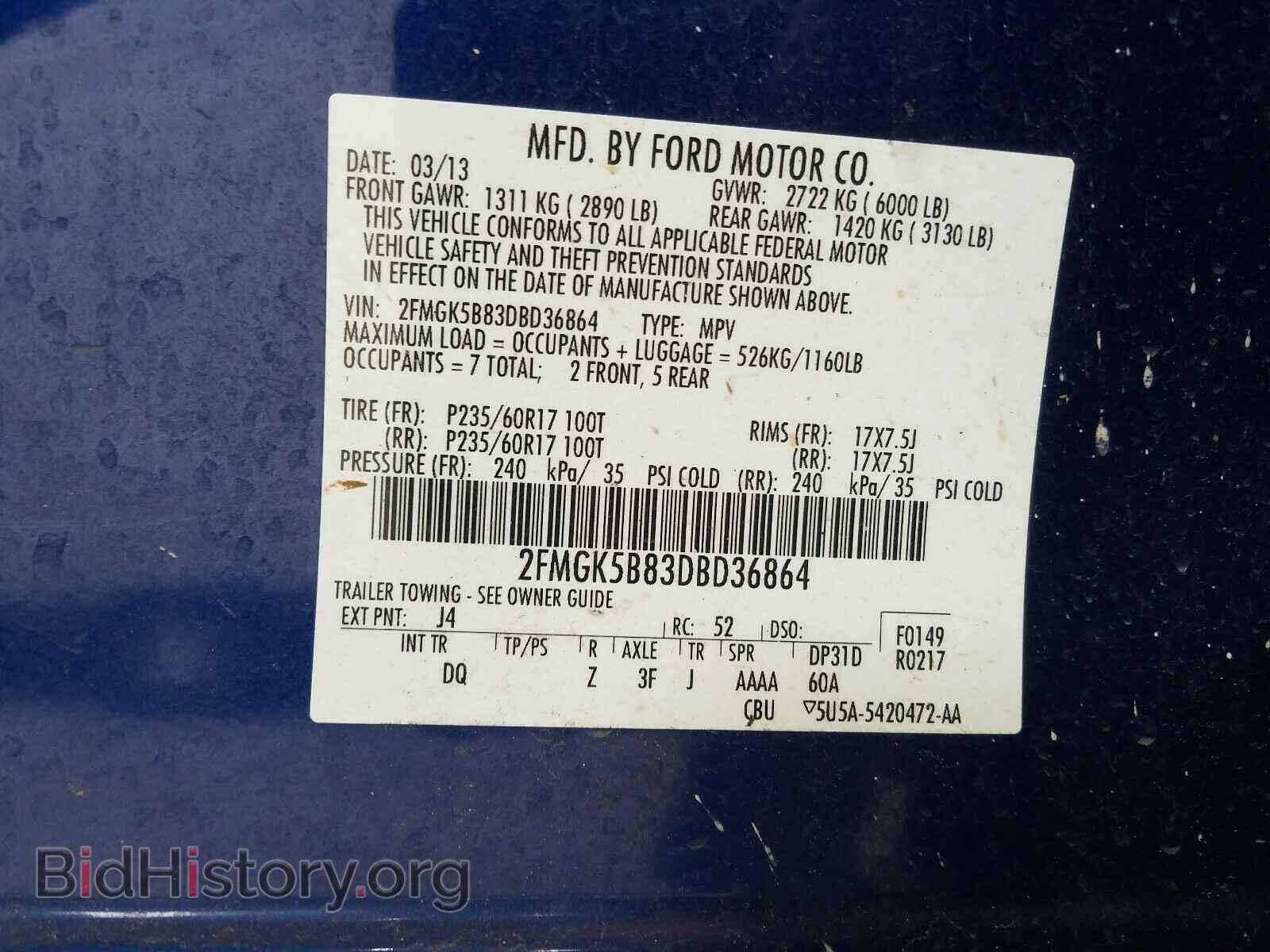 2013 FORD FLEX - VIN: 2FMGK5B83DBD36864 - Photo 10