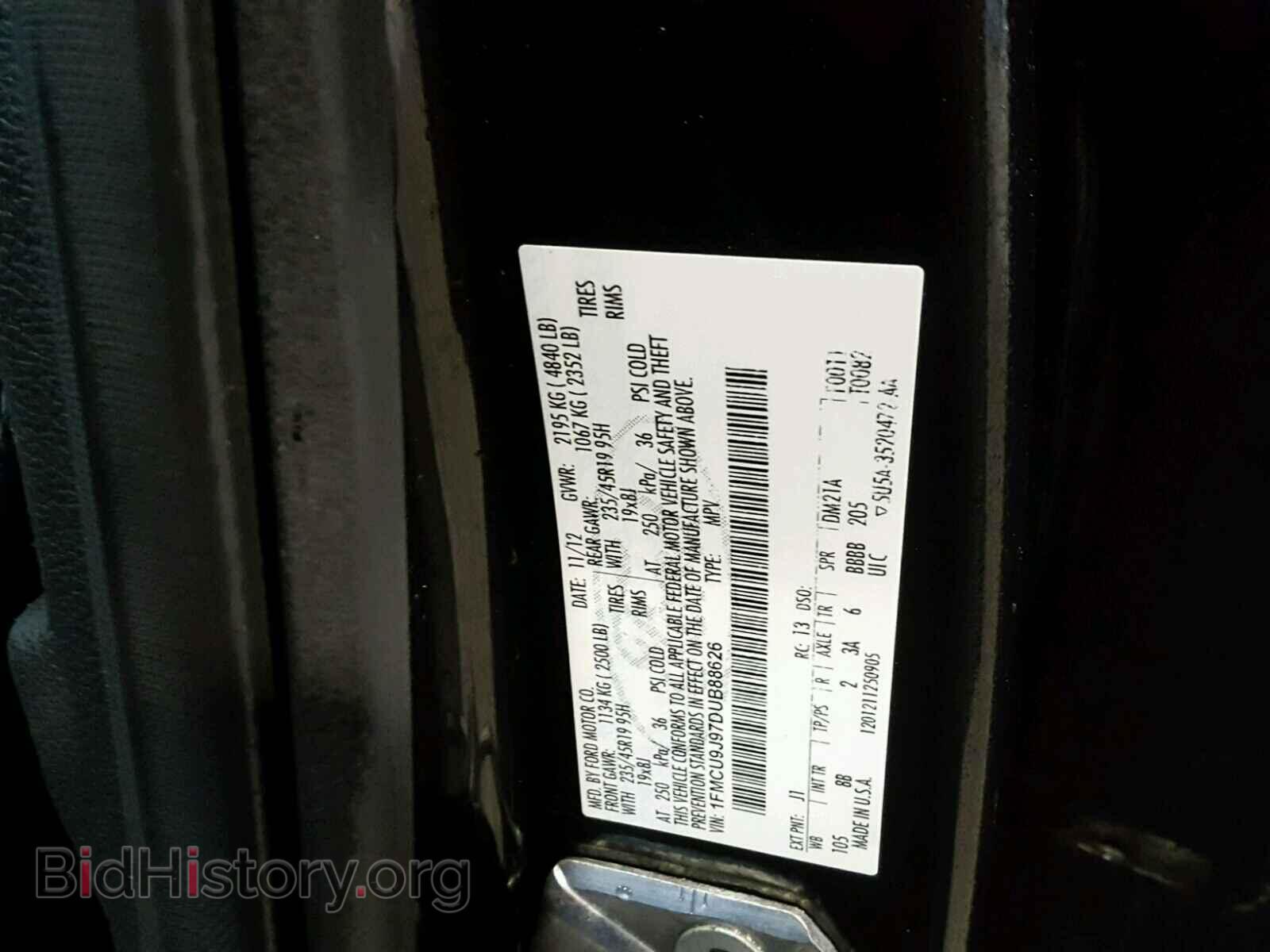 2013 FORD ESCAPE - VIN: 1FMCU9J97DUB88626 - Фото 10