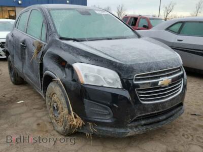 2015 Chevrolet TRAX Trax LS, черный — VIN KL7CJKSB0FB093603, Copart