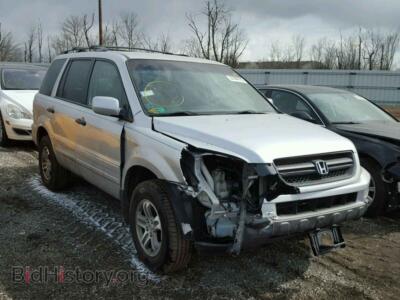 2005 Honda PILOT Pilot EX, silver — VIN 5FNYF18455B023023, Copart