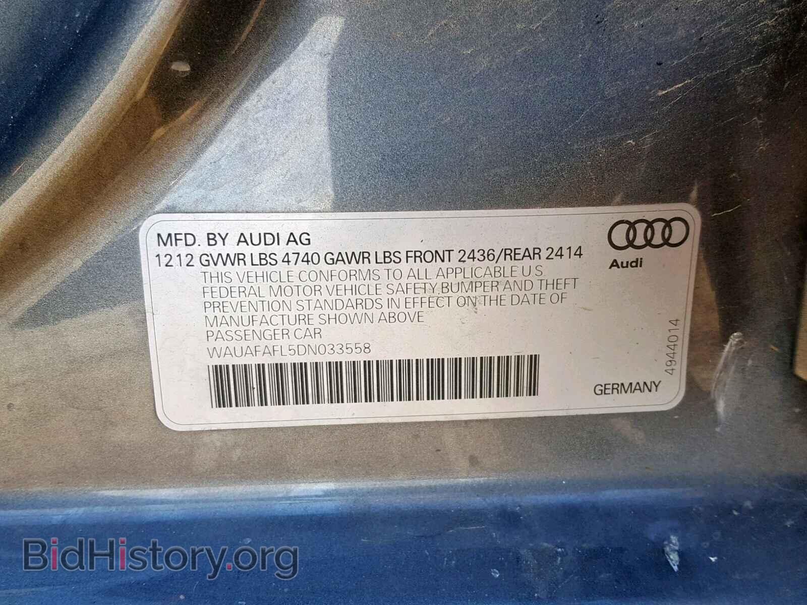 2013 AUDI A4 - VIN: WAUAFAFL5DN033558 - Фото 10