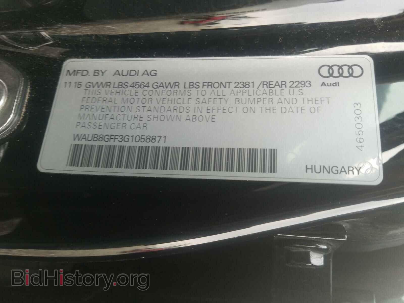 2016 AUDI A3 - VIN: WAUB8GFF3G1058871 - Фото 10