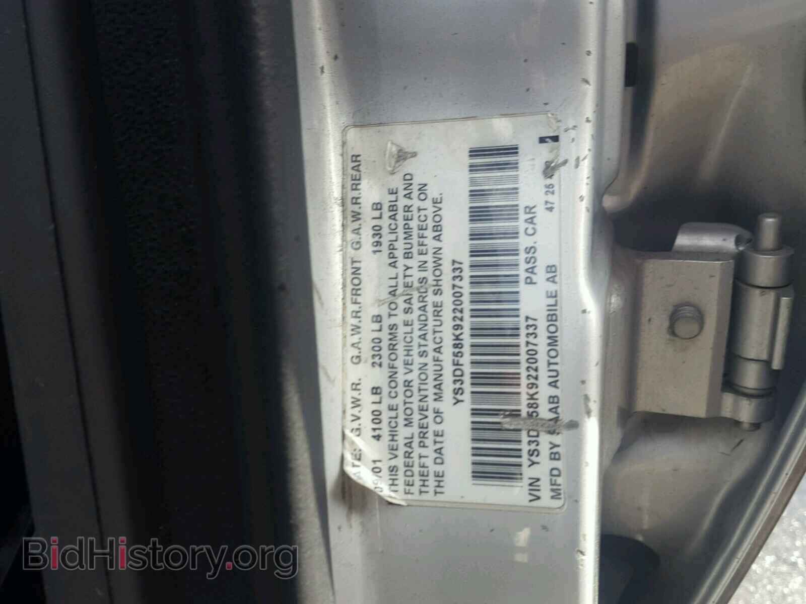 2002 SAAB 9 3 - VIN: YS3DF58K922007337 - Photo 10