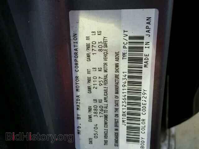 2004 MAZDA 3 S - VIN: JM1BK123641194341 - Фото 10
