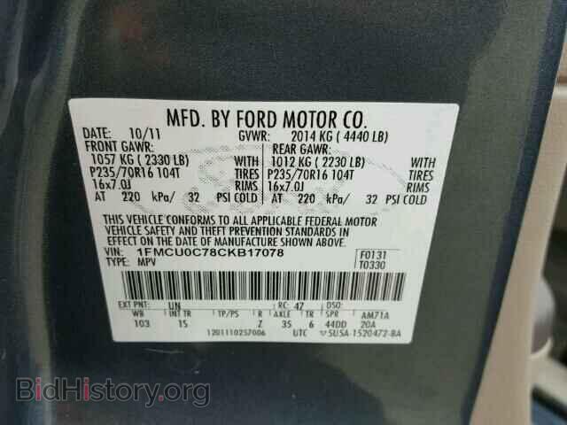 2012 FORD ESCAPE - VIN: 1FMCU0C78CKB17078 - Photo 10