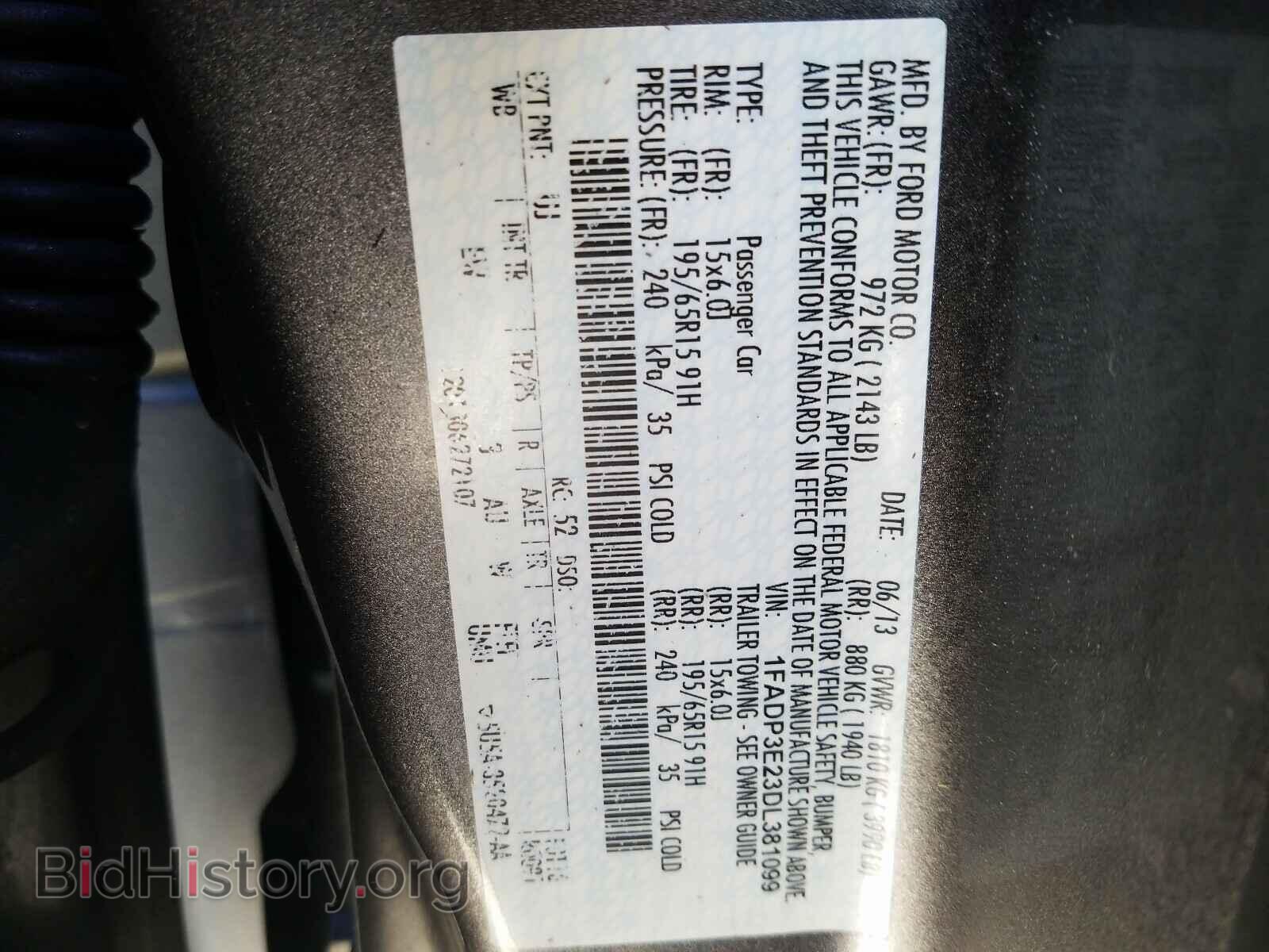2013 FORD FOCUS - VIN: 1FADP3E23DL381099 - Фото 10