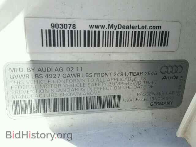 2011 AUDI A4 - VIN: WAUFFAFL1BN044849 - Фото 10