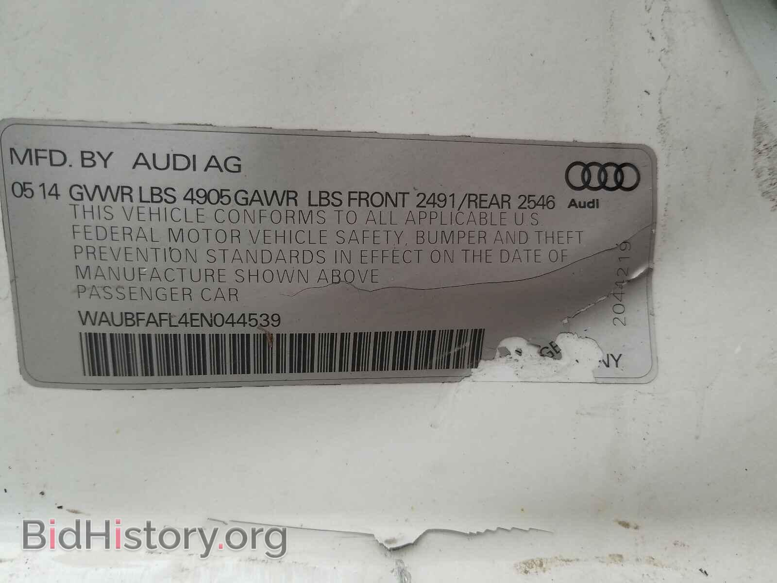 2014 AUDI A4 - VIN: WAUBFAFL4EN044539 - Photo 10