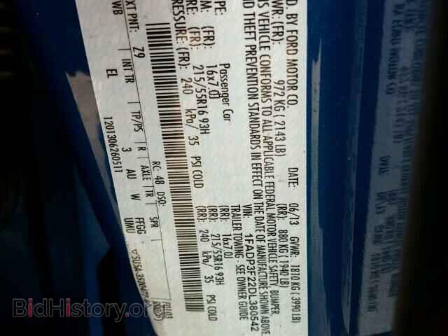 2013 FORD FOCUS - VIN: 1FADP3F22DL380542 - Фото 10