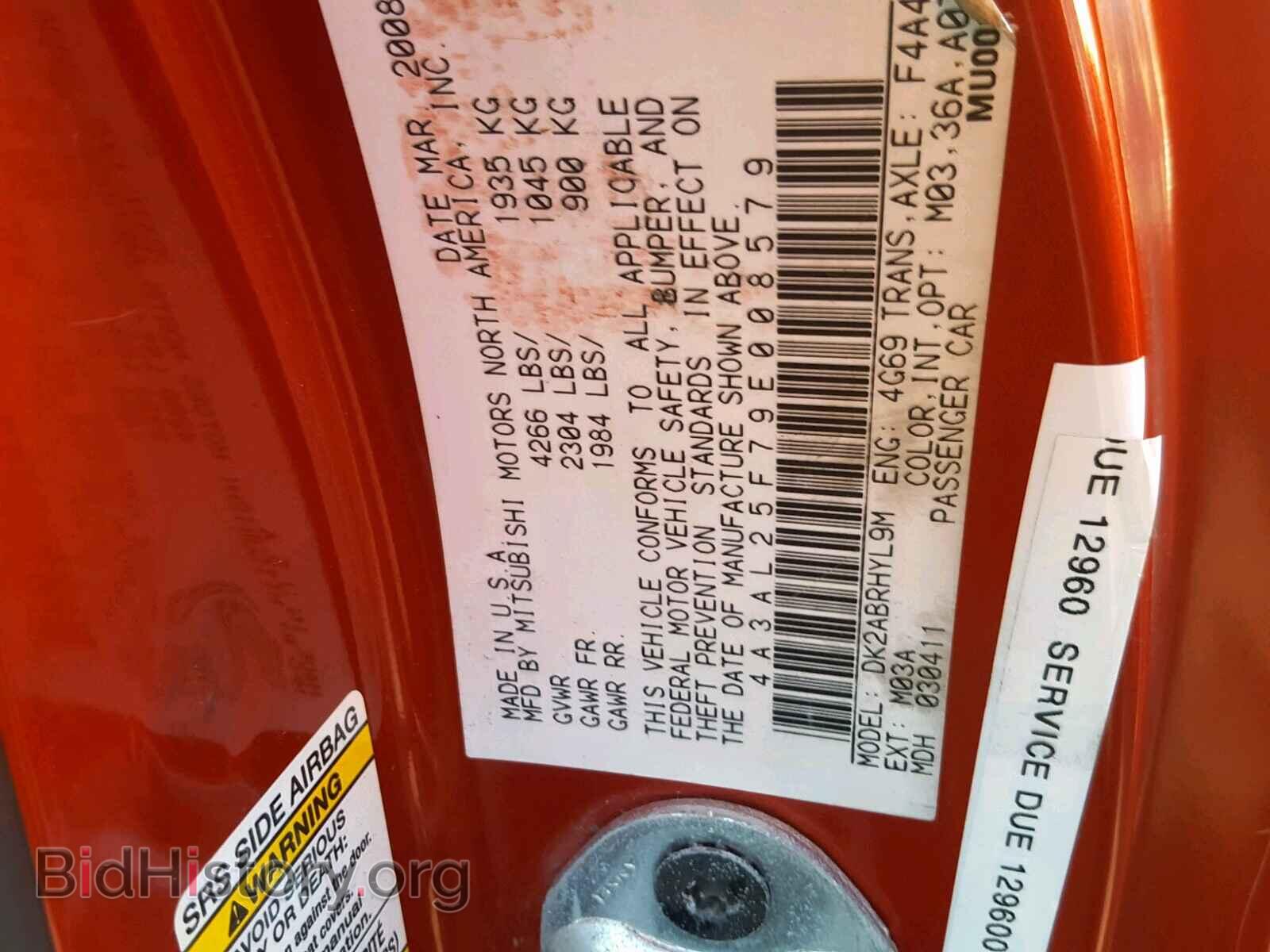 2009 MITSUBISHI ECLIPSE - VIN: 4A3AL25F79E008579 - Photo 10