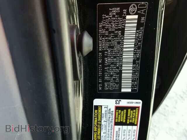 2012 TOYOTA COROLLA - VIN: 2T1BU4EE8CC809247 - Фото 10