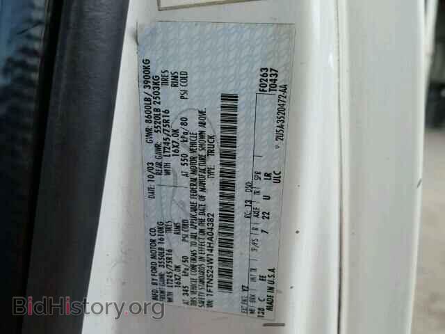 2004 FORD ECONOLINE - VIN: 1FTNS24W14HA04382 - Photo 10