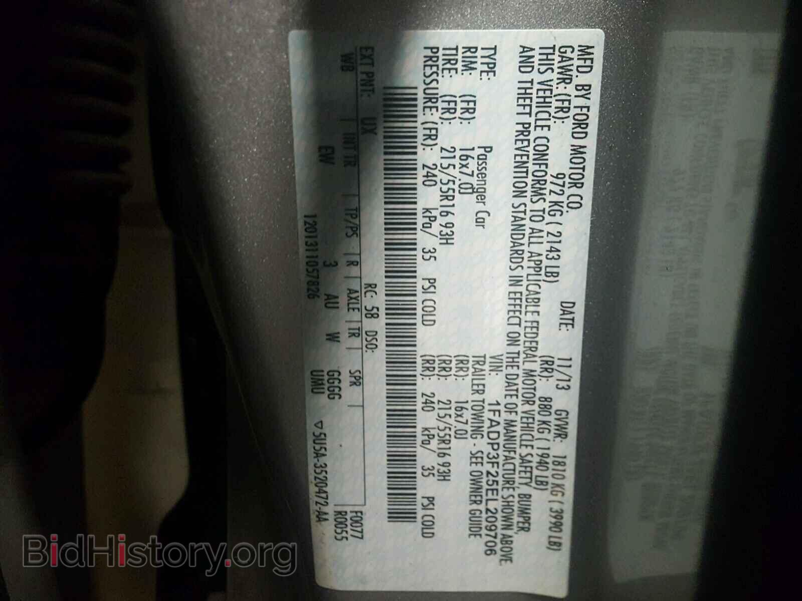 2014 FORD FOCUS - VIN: 1FADP3F25EL209706 - Фото 10