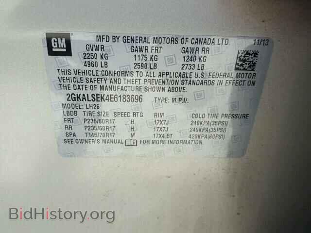 2014 GMC TERRAIN - VIN: 2GKALSEK4E6183696 - Photo 10