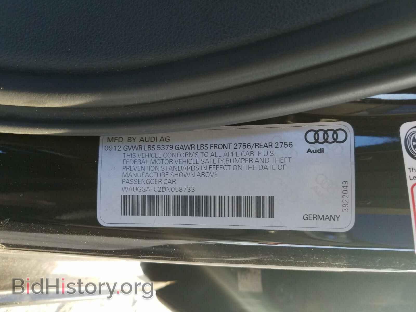 2013 AUDI A6 - VIN: WAUGGAFC2DN058733 - Photo 10