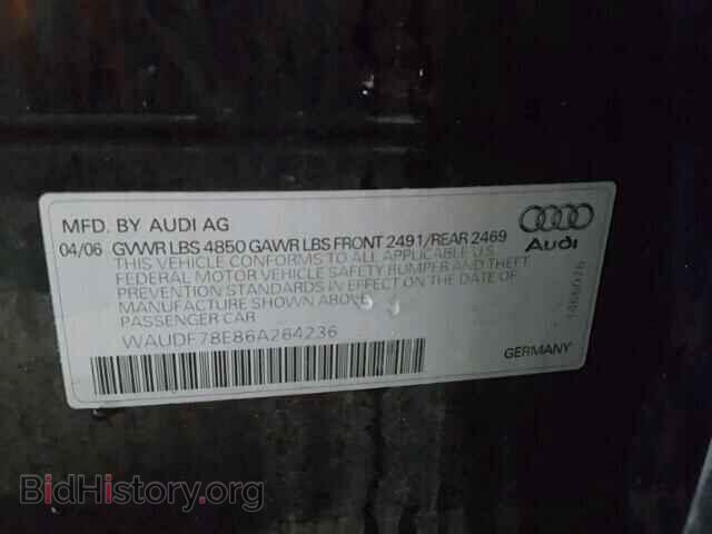 2006 AUDI A4 - VIN: WAUDF78E86A264236 - Фото 10
