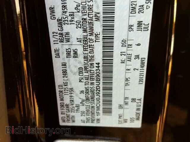 2013 FORD ESCAPE - VIN: 1FMCU0J92DUB90344 - Фото 10