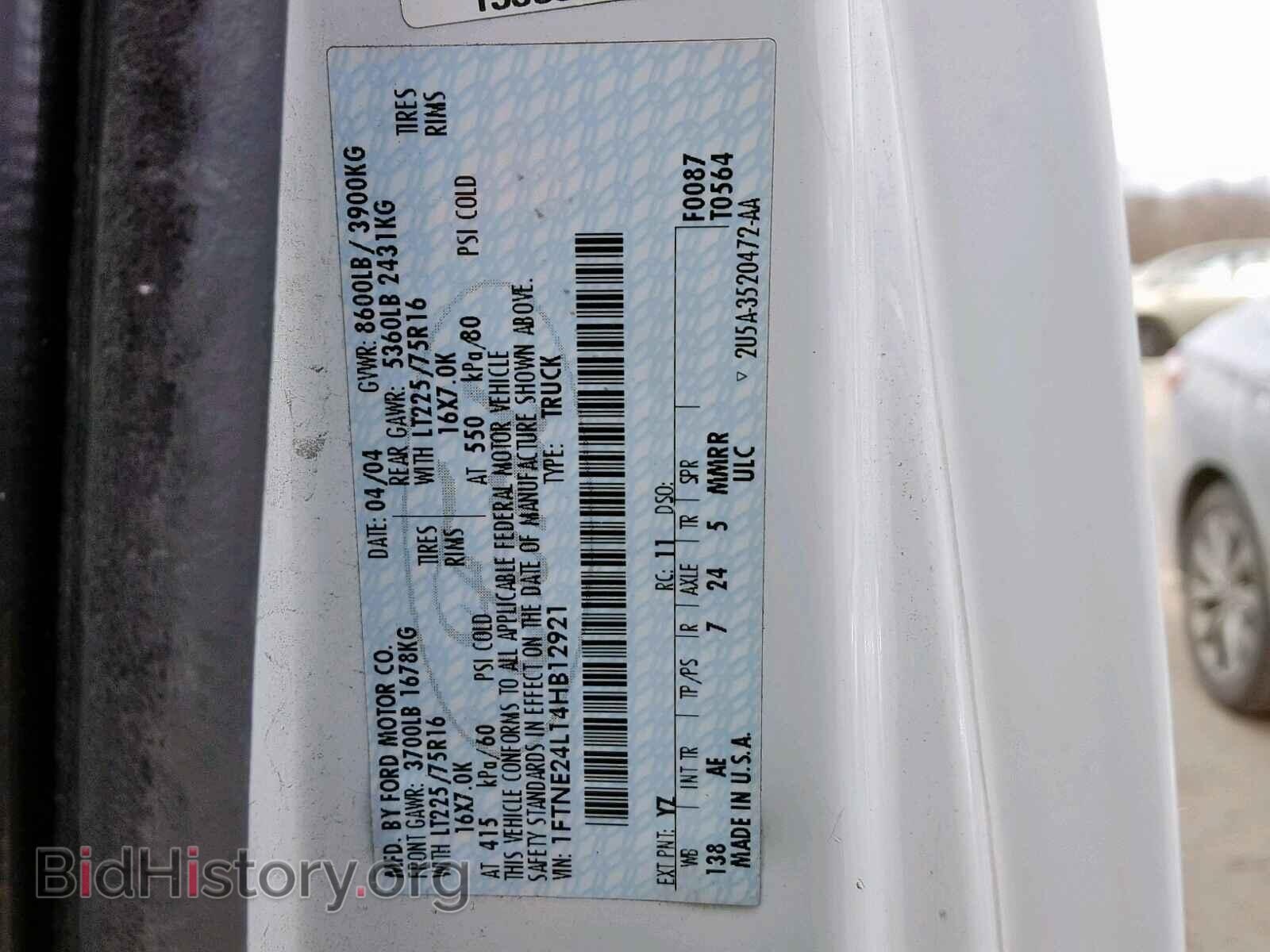 2004 FORD ECONOLINE - VIN: 1FTNE24L14HB12921 - Фото 10