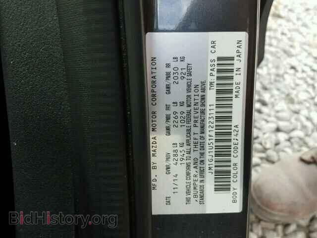 2015 MAZDA 6 - VIN: JM1GJ1U51F1223111 - Фото 10
