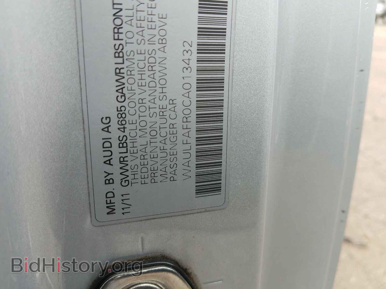 2012 AUDI A5 - VIN: WAULFAFR0CA013432 - Фото 10