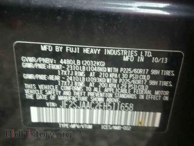 2014 SUBARU FORESTER - VIN: JF2SJAAC2EH511658 - Photo 10