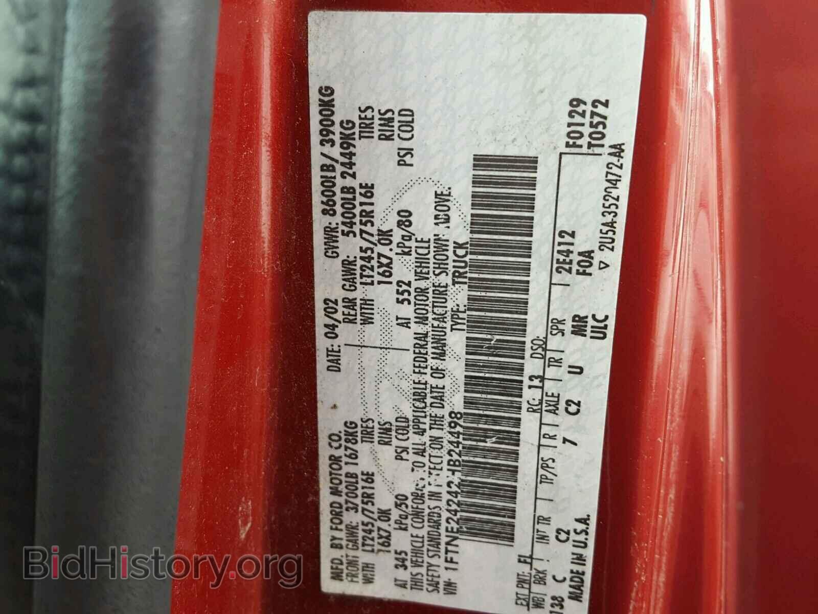 2002 FORD ECONOLINE - VIN: 1FTNE24242HB24498 - Photo 10