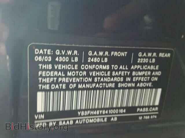 2004 SAAB 9 3 - VIN: YS3FH46Y641000164 - Фото 10