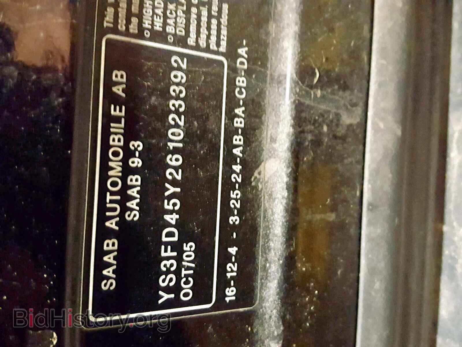 2006 SAAB 9-3 - VIN: YS3FD45Y261023392 - Фото 10