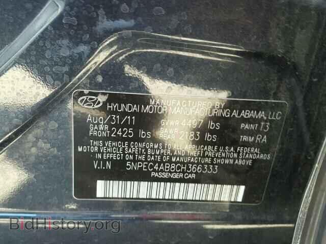 2012 HYUNDAI SONATA - VIN: 5NPEC4AB8CH366333 - Photo 10