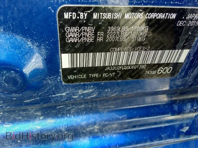 2016 MITSUBISHI LANCER - VIN: JA32U2FU5GU601392 - Фото 10