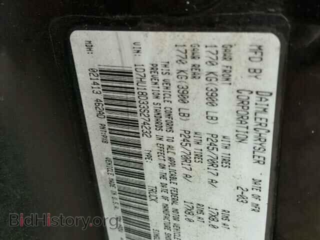 2003 DODGE RAM 1500 - VIN: 1D7HU18D33S274232 - Фото 10