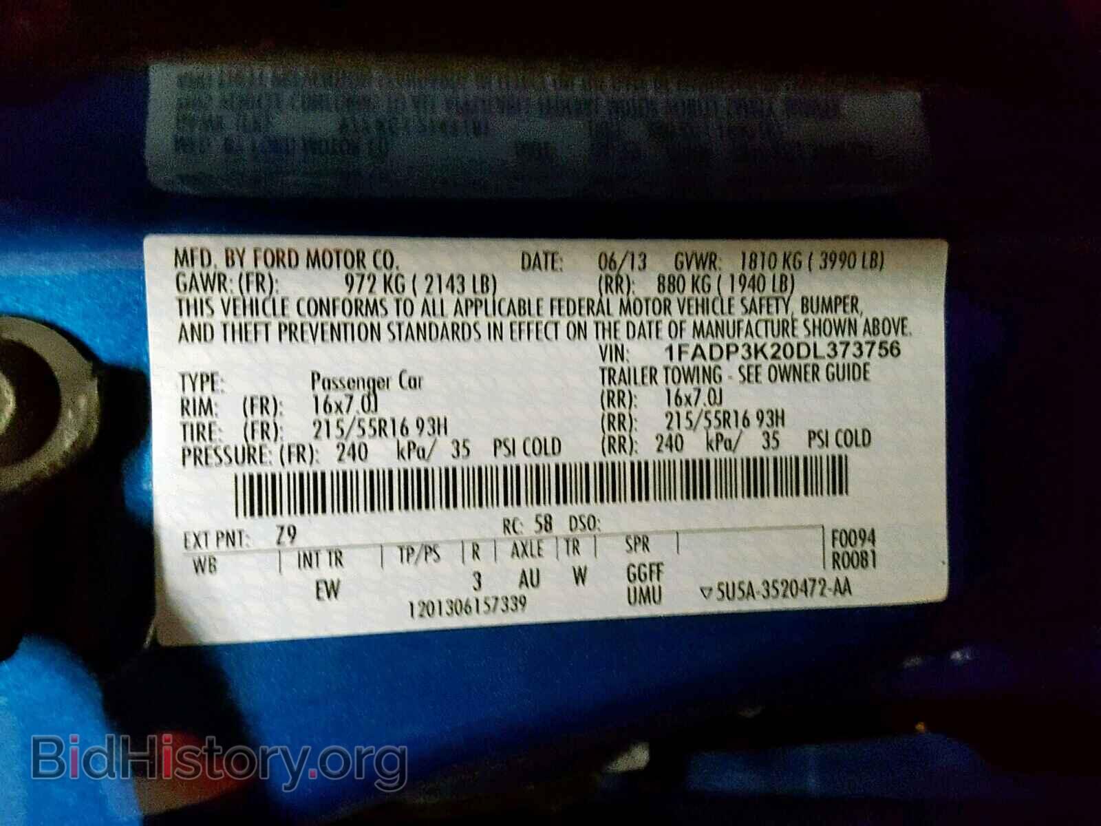 2013 FORD FOCUS SE - VIN: 1FADP3K20DL373756 - Фото 10