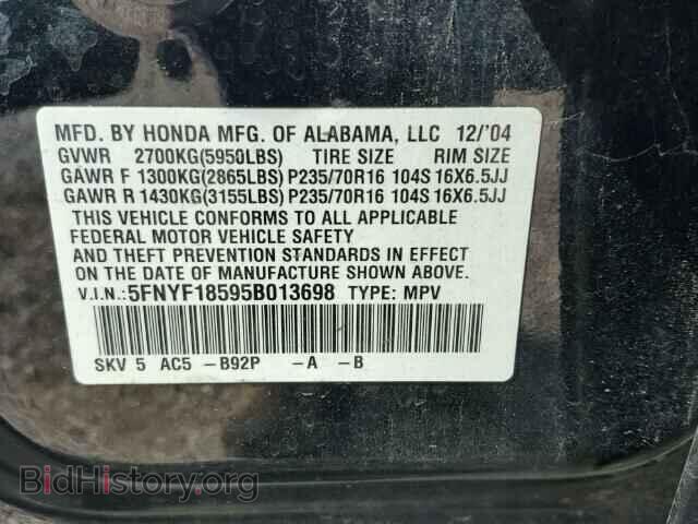 2005 HONDA PILOT - VIN: 5FNYF18595B013698 - Photo 10