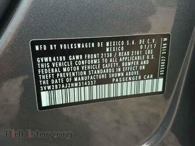 2017 VOLKSWAGEN JETTA - VIN: 3VW2B7AJ2HM314337 - Фото 10