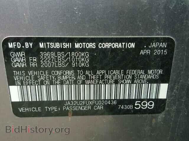 2015 MITSUBISHI LANCER - VIN: JA32U2FUXFU020436 - Фото 10