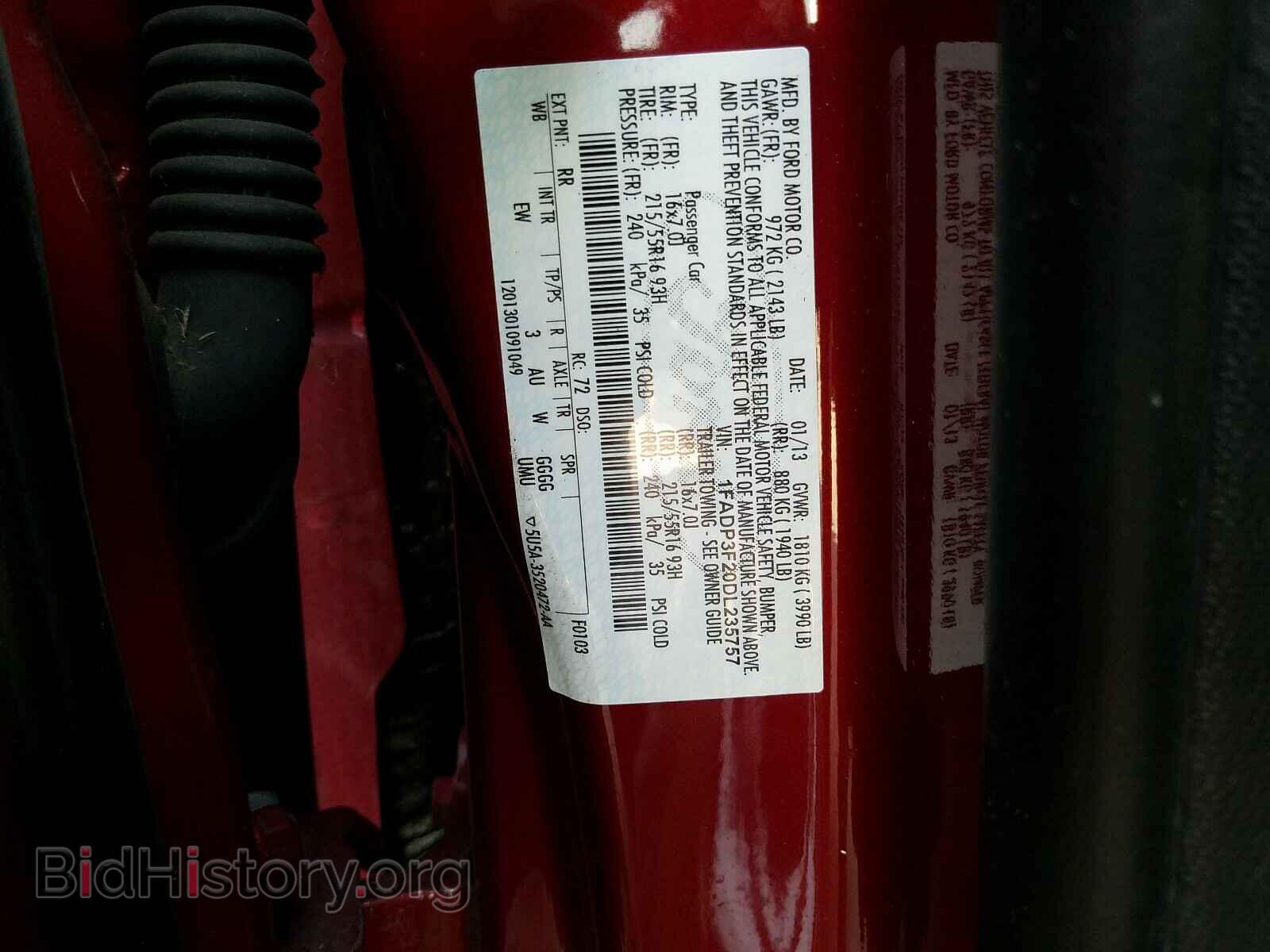 2013 FORD FOCUS - VIN: 1FADP3F20DL235757 - Фото 10