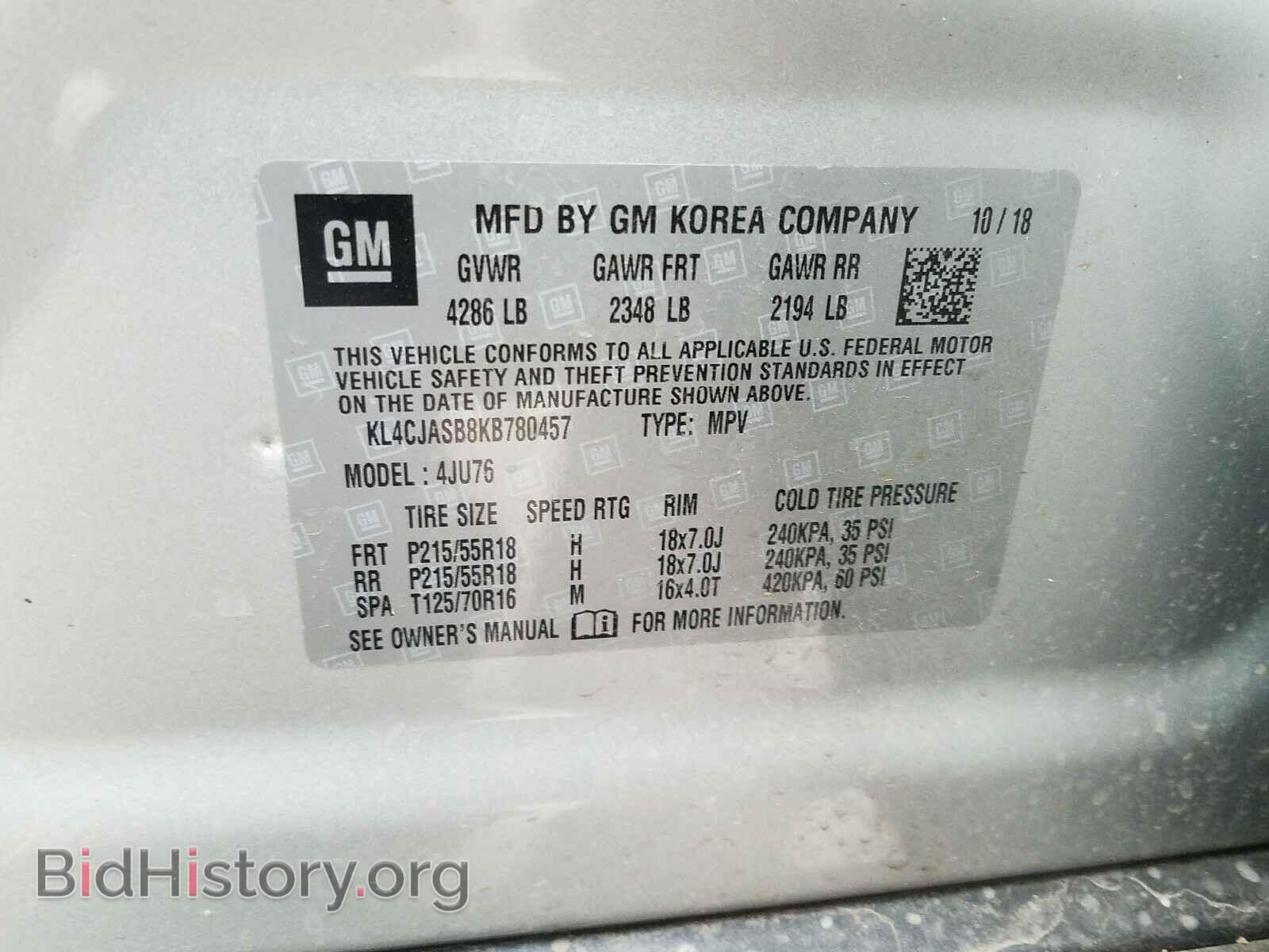 2019 BUICK ENCORE - VIN: KL4CJASB8KB780457 - Photo 10
