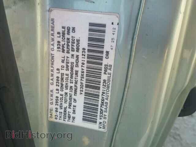 2000 SAAB 9 3 - VIN: YS3DF75K6Y7011230 - Фото 10