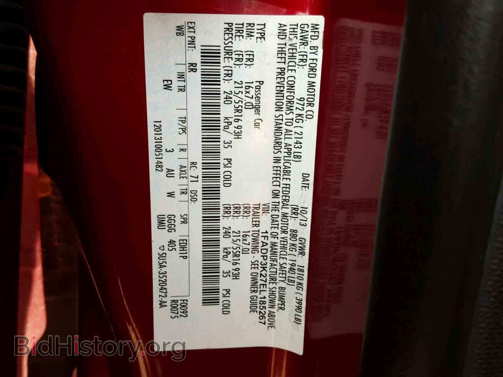 2014 FORD FOCUS - VIN: 1FADP3K27EL185267 - Фото 10
