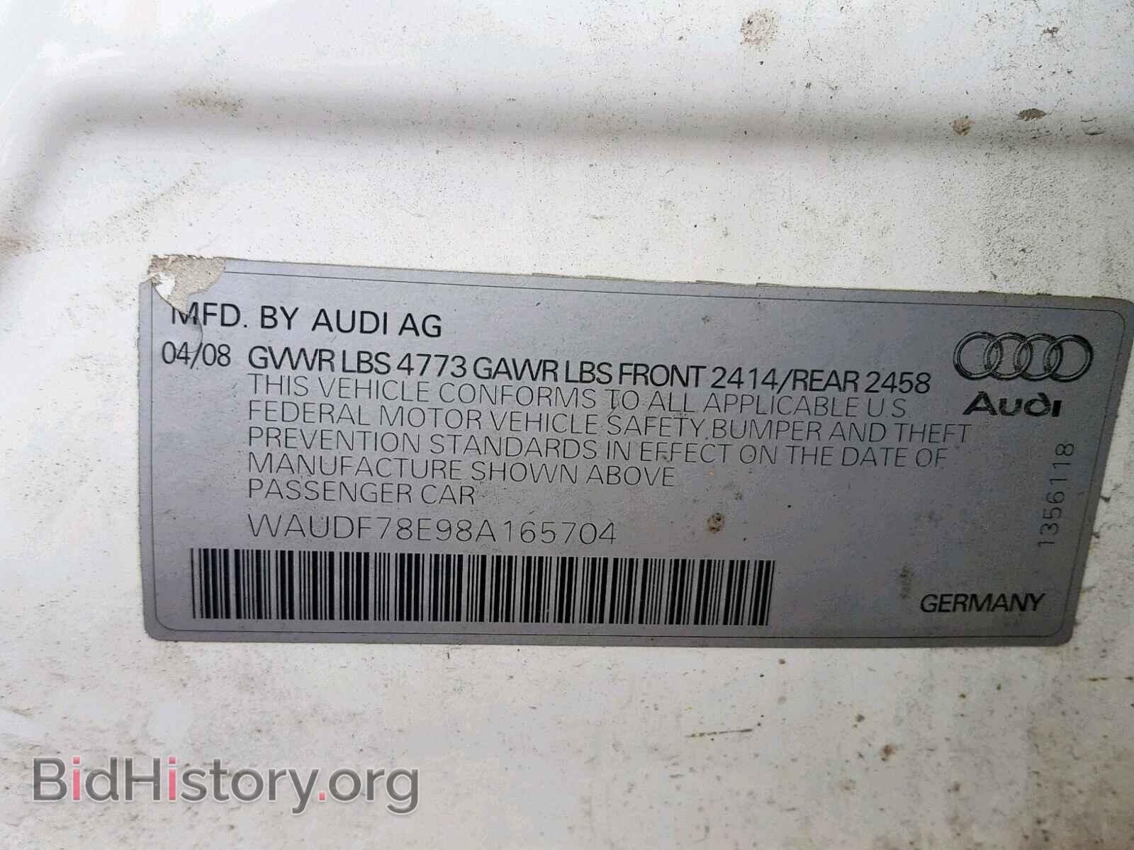2008 AUDI A4 - VIN: WAUDF78E98A165704 - Photo 10