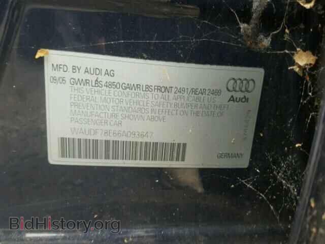 2006 AUDI A4 - VIN: WAUDF78E66A093647 - Фото 10