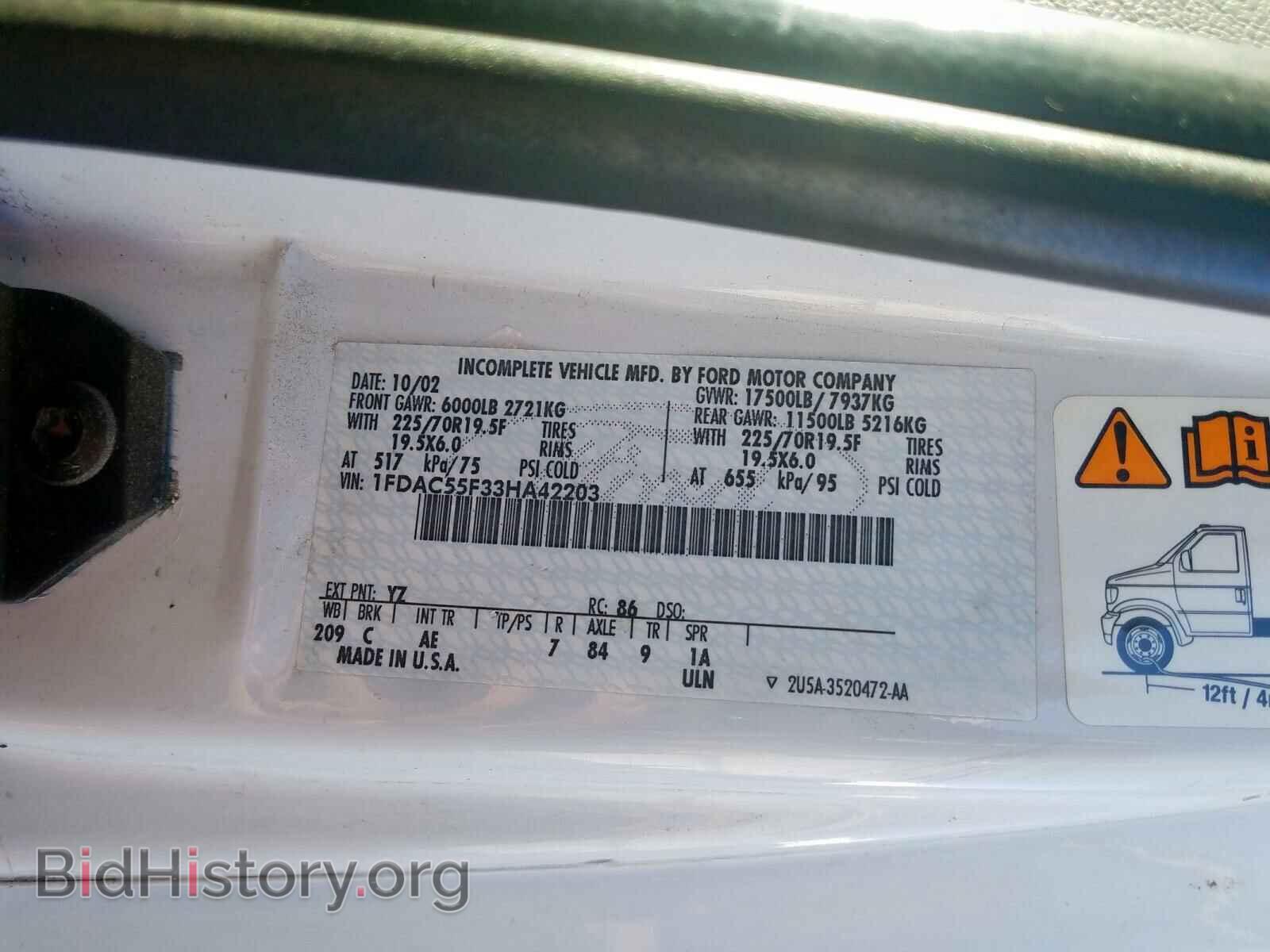 2003 FORD ECONOLINE - VIN: 1FDAC55F33HA42203 - Photo 10