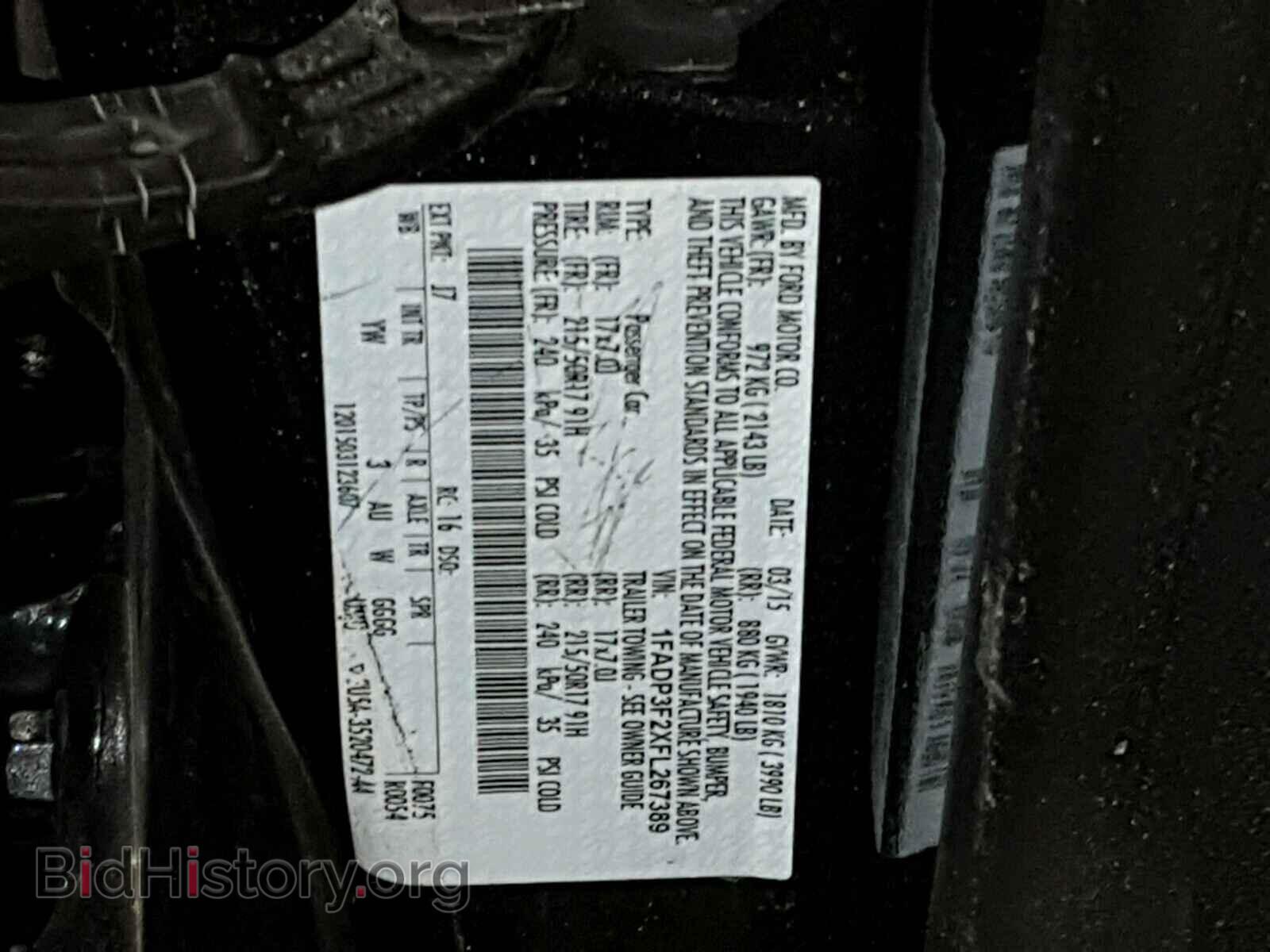2015 FORD FOCUS - VIN: 1FADP3F2XFL267389 - Фото 10
