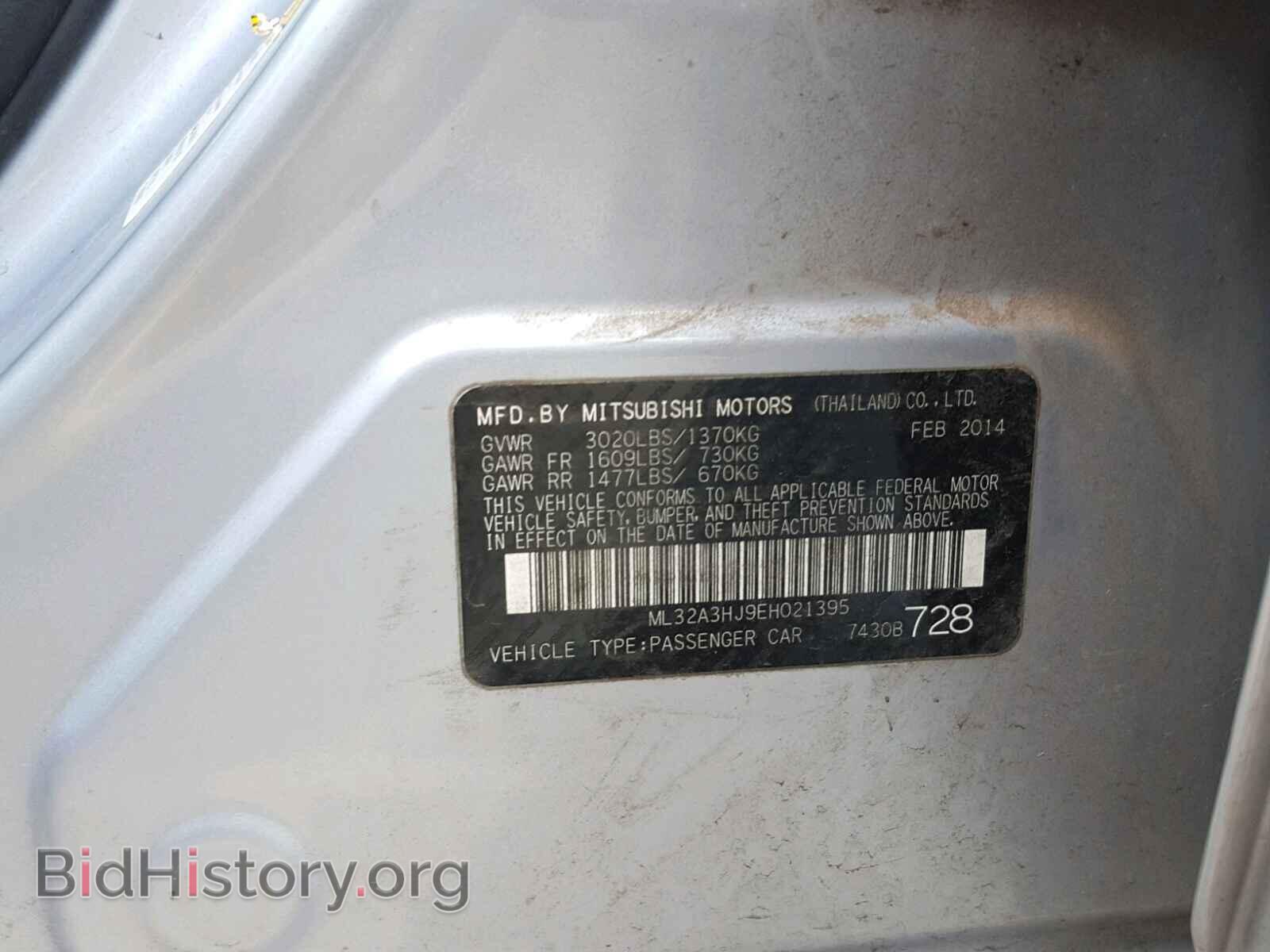 2014 MITSUBISHI MIRAGE - VIN: ML32A3HJ9EH021395 - Фото 10