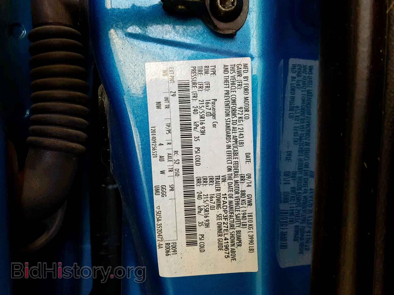 2014 FORD FOCUS SE - VIN: 1FADP3F27EL419675 - Фото 10