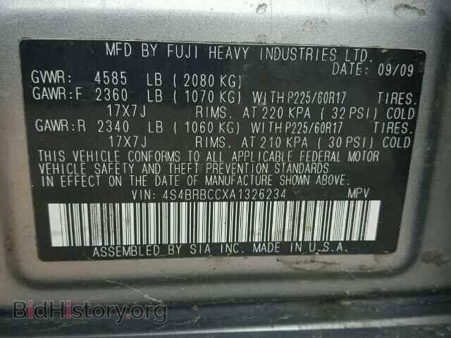 2010 SUBARU OUTBACK - VIN: 4S4BRBCCXA1326234 - Фото 10