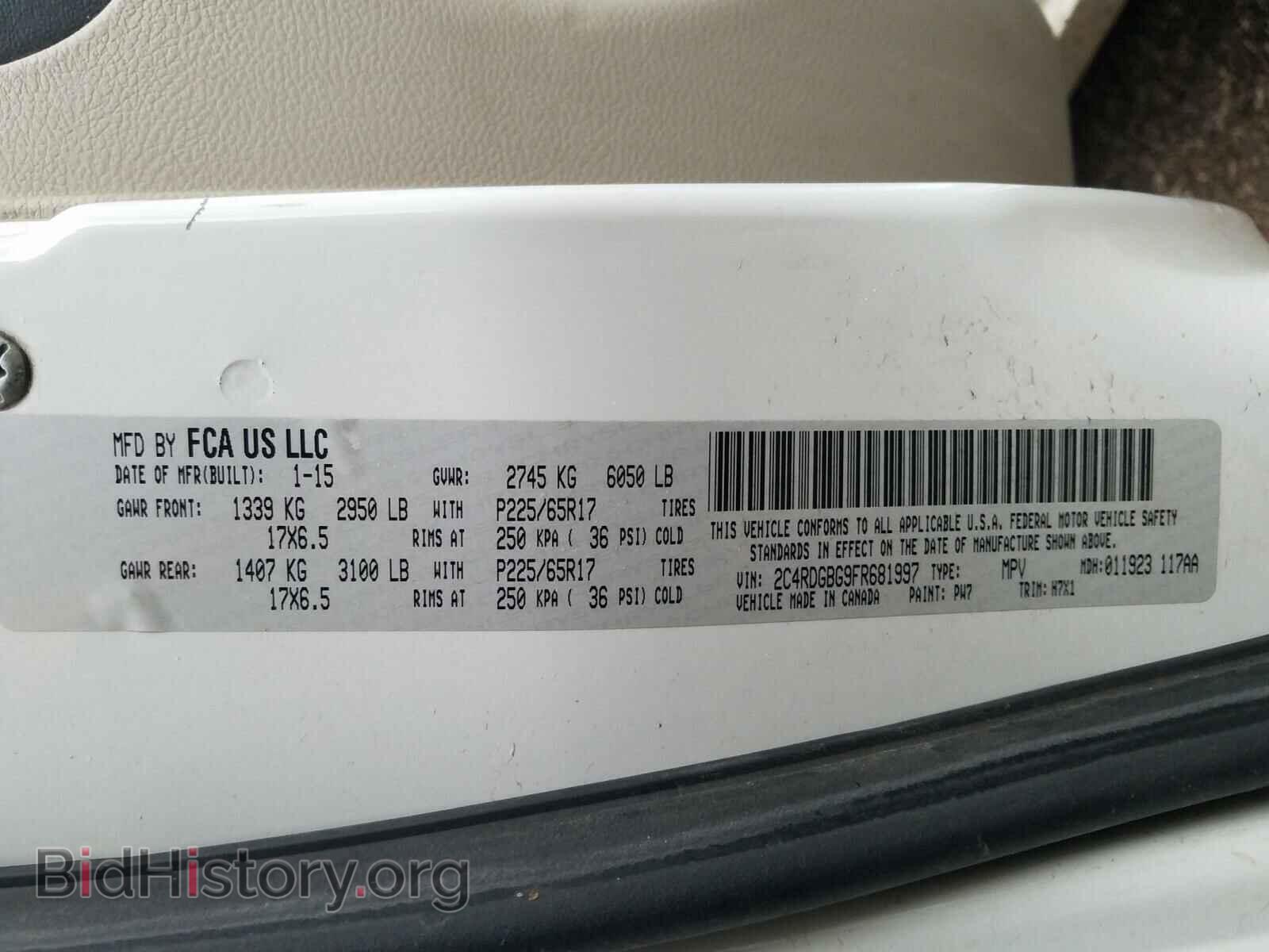 2015 DODGE CARAVAN - VIN: 2C4RDGBG9FR681997 - Фото 10