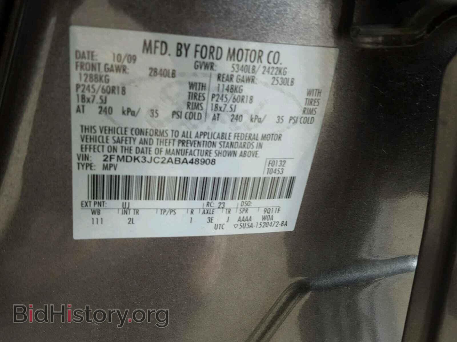 2010 FORD EDGE - VIN: 2FMDK3JC2ABA48908 - Photo 10