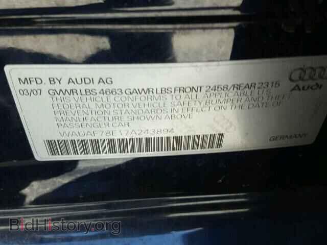 2007 AUDI A4 - VIN: WAUAF78E17A243894 - Фото 10