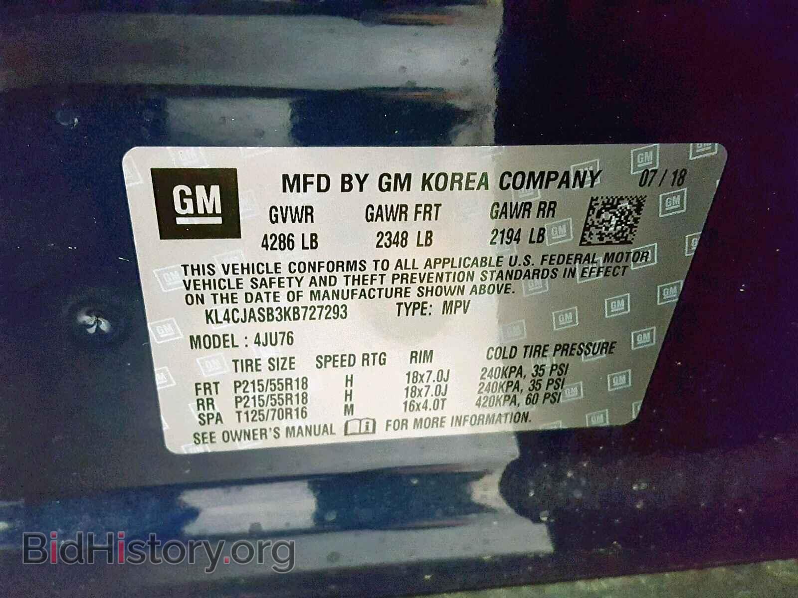 2019 BUICK ENCORE PRE - VIN: KL4CJASB3KB727293 - Photo 10